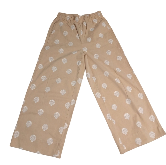 J. Crew Women's Tan and White Polka Dot Pull On Pocket Wide Leg Pants Size Med - Picture 1 of 8